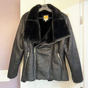 Faux Shearling Jacket with Silky-Soft Faux Fur lining